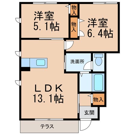 岩出駅 バス13分  川尻下車：停歩10分 1階の物件間取画像